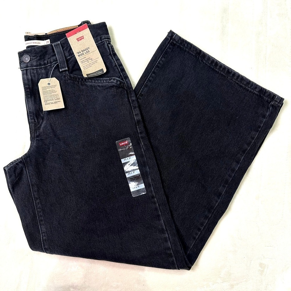 Levi's '94 Baggy Wide Leg Jeans 25 x 31 • NWT • Black Denim • Mid Rise